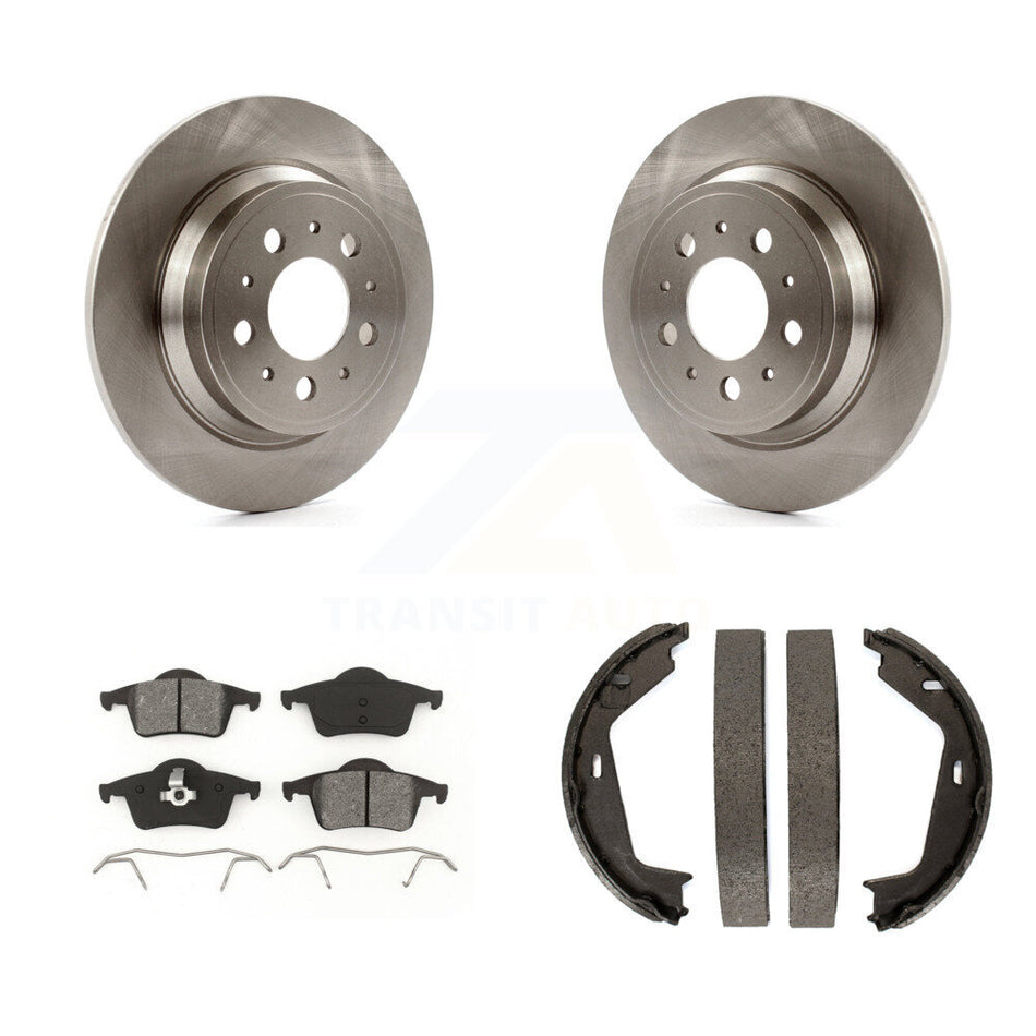 Rear Disc Rotors Semi-Metallic Pads And Parking Brake Shoes Kit For Volvo XC70 S80 K8S-104500