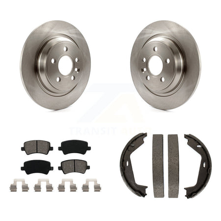 Rear Disc Rotors Semi-Metallic Pads Parking Shoes Kit For Volvo S80 AWD With Solid Rotor K8S-104502