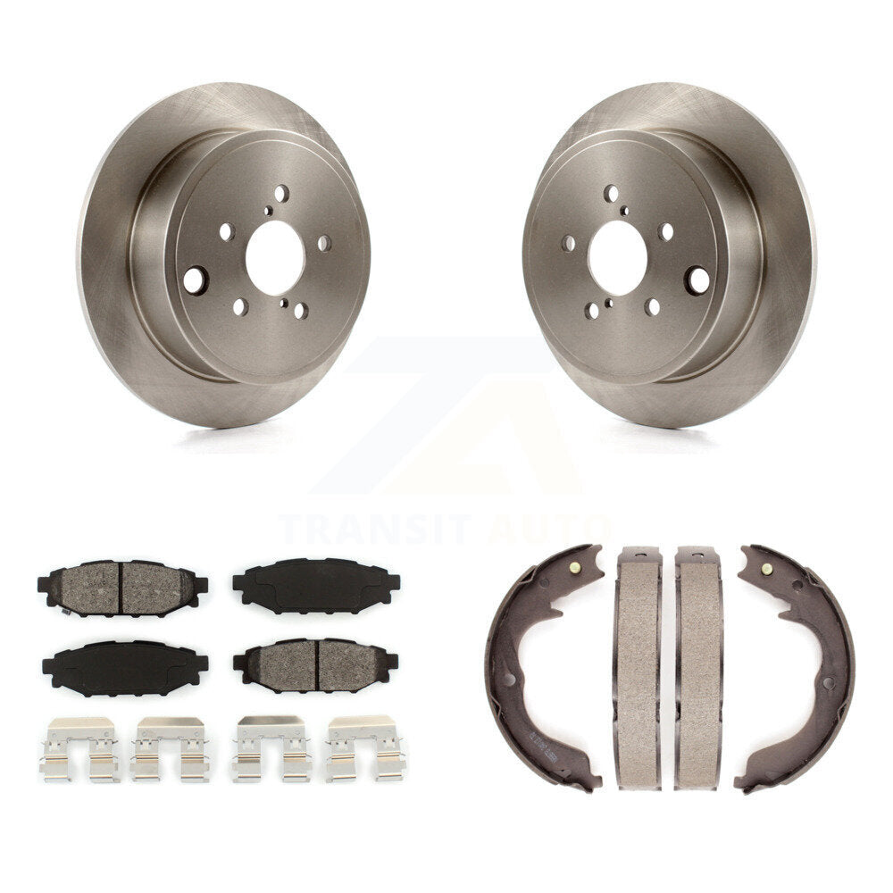 Rear Disc Rotors Semi-Metallic Pads Parking Shoes Kit For Subaru Impreza Forester Outback K8S-104505