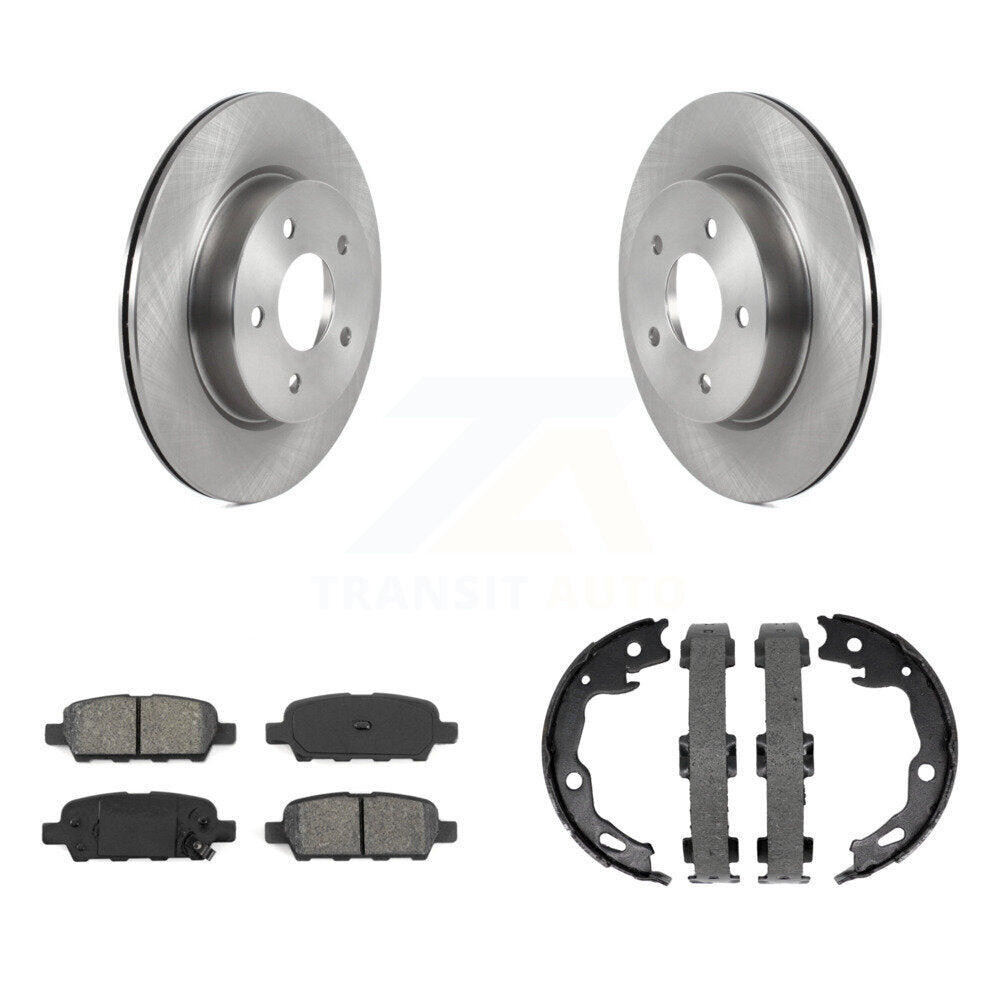 Rear Disc Rotors Semi-Metallic Pads And Parking Shoes Kit For Nissan Qashqai Rogue Sport K8S-104519