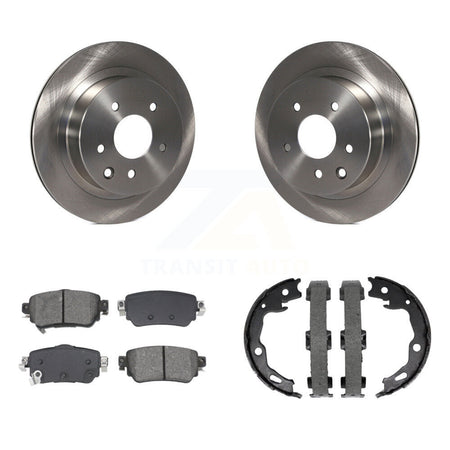 Rear Disc Rotors Semi-Metallic Pads Parking Brake Shoes Kit For 2019 Nissan Rogue Sport S K8S-104520