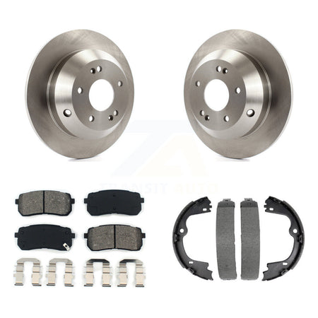 Rear Disc Rotors Semi-Metallic Pads And Parking Brake Shoes Kit For Kia Sedona K8S-104521