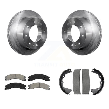 Rear Disc Rotors Semi-Metallic Pads & Parking Shoes Kit For GMC Sierra 2500 HD Chevrolet K8S-104530