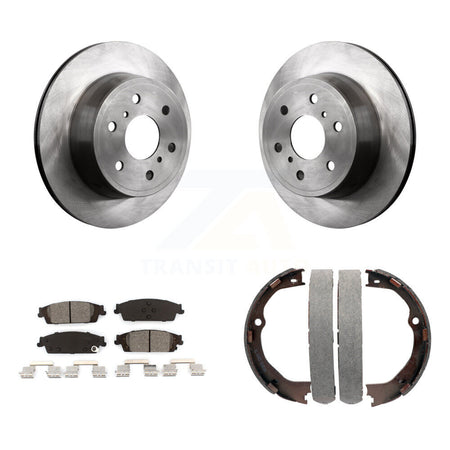 Rear Disc Rotors Semi-Metallic Pads Parking Shoes Kit For GMC Chevrolet Sierra 1500 Tahoe K8S-104532