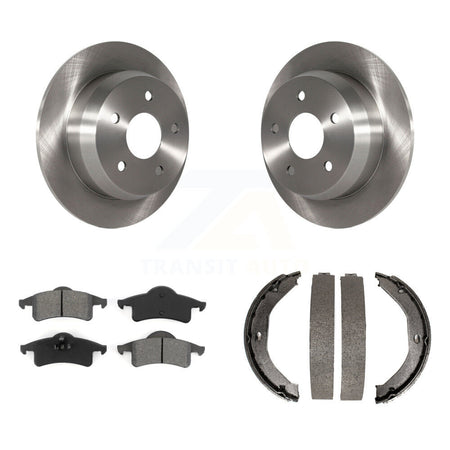 Rear Disc Rotors Semi-Metallic Pads & Parking Shoes Kit For 1999-2004 Jeep Grand Cherokee K8S-104537