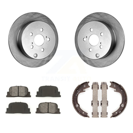 Rear Disc Rotors Semi-Metallic Pads And Parking Brake Shoes Kit For 2005-2010 Scion tC K8S-104543