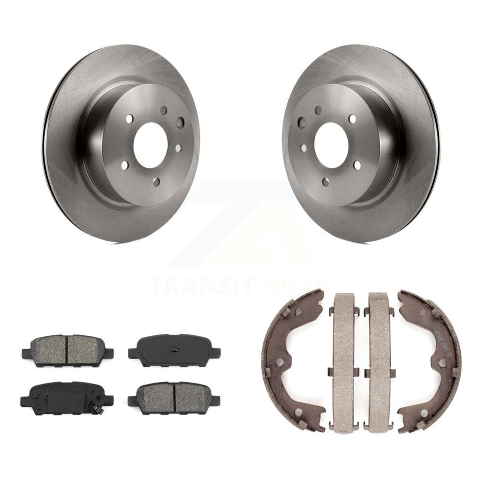 Rear Disc Rotors Semi-Metallic Pads Parking Shoes Kit For INFINITI Nissan Maxima G37 QX50 K8S-104544