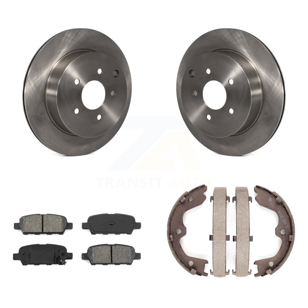 Rear Disc Rotors Semi-Metallic Pads & Parking Shoes Kit For 2003-2005 INFINITI FX35 FX45 K8S-104548