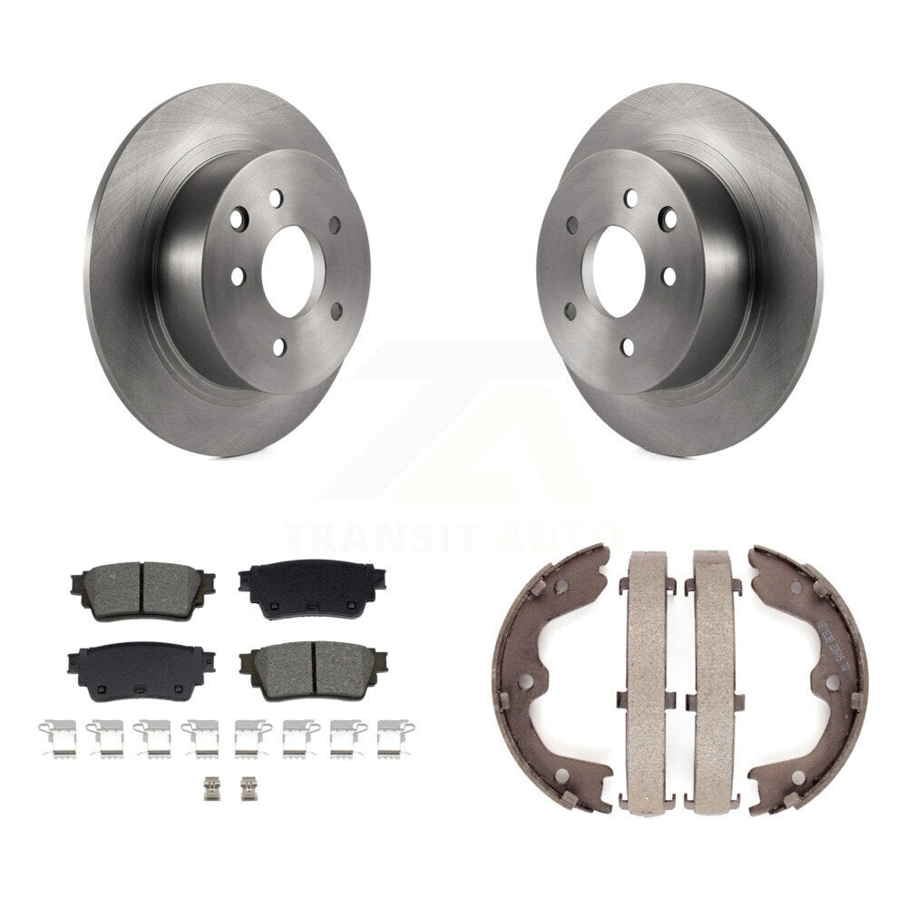 Rear Disc Rotors Semi-Metallic Pads & Parking Brake Shoes Kit For 2019 Nissan Altima AWD K8S-104551