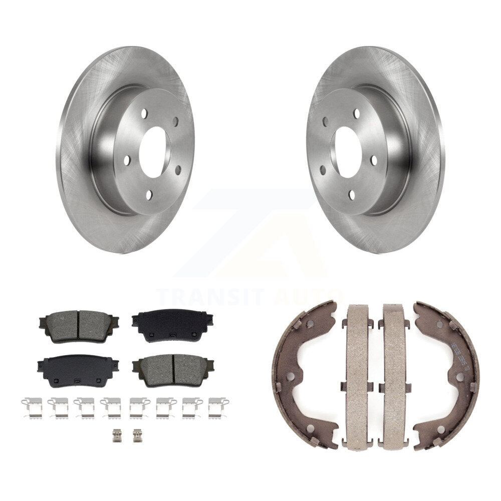 Rear Disc Rotors Semi-Metallic Pads And Parking Brake Shoes Kit For Nissan Altima K8S-104552