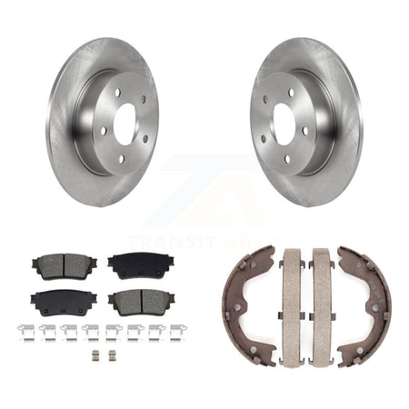 Rear Disc Rotors Semi-Metallic Pads And Parking Brake Shoes Kit For Nissan Altima K8S-104552