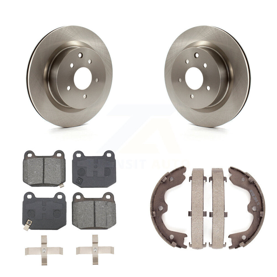 Rear Disc Rotors Semi-Metallic Pads Parking Brake Shoes Kit For Nissan 350Z INFINITI G35 K8S-104554