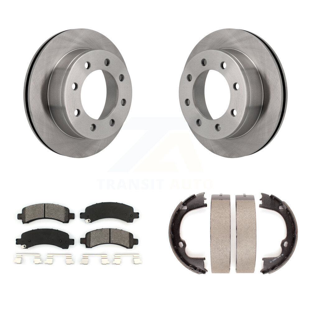 Rear Disc Rotors Semi-Metallic Pads Parking Shoes Kit For Chevrolet GMC Savana 2500 3500 K8S-104556