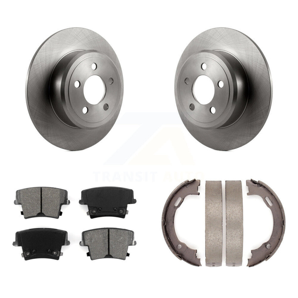 Rear Disc Rotors Semi-Metallic Pads And Parking Shoes Kit For Dodge Chrysler 300 Charger K8S-104582