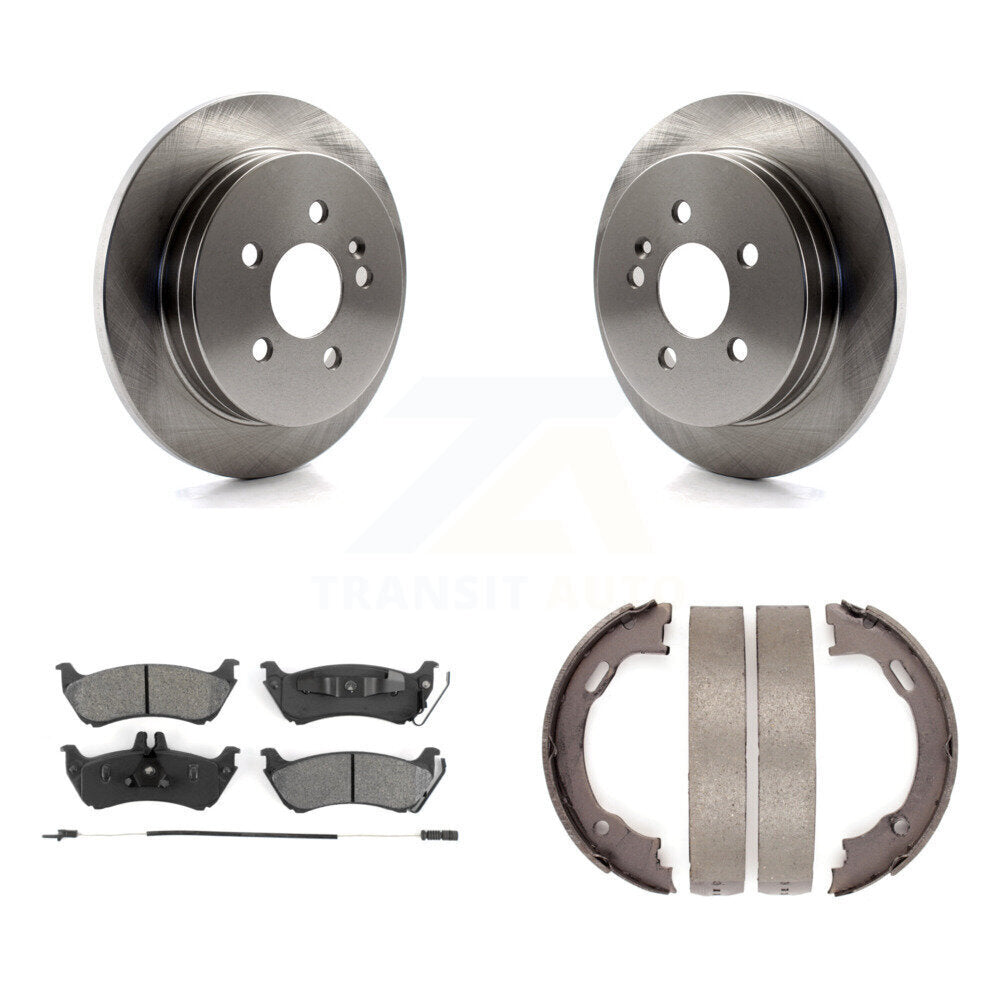 Rear Disc Rotors Semi-Metallic Pads Parking Shoes Kit For Mercedes-Benz ML320 ML350 ML430 K8S-104589