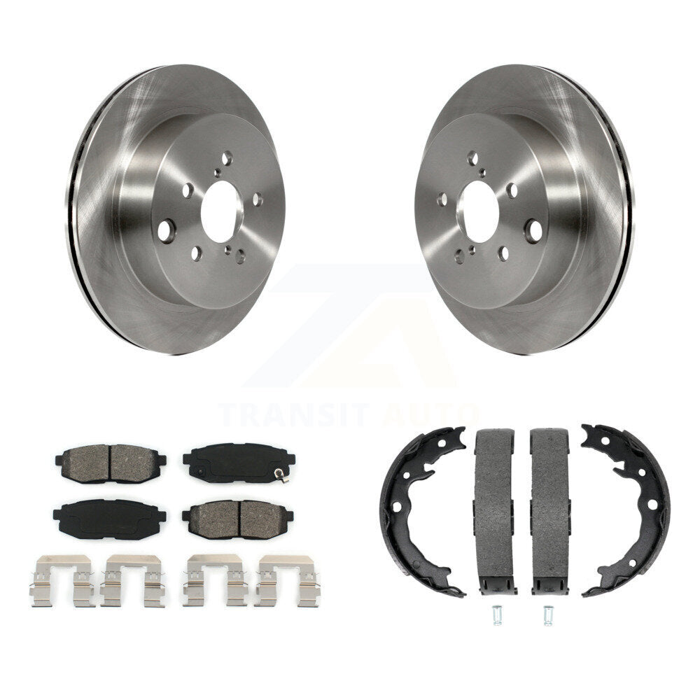 Rear Disc Rotors Semi-Metallic Pads Parking Shoes Kit For 2014-2018 Subaru Forester 2.0L K8S-104594
