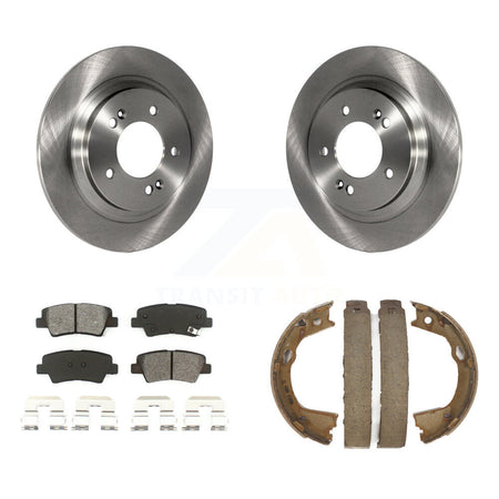 Rear Disc Rotors Semi-Metallic Pads And Parking Brake Shoes Kit For Kia Optima K8S-104609