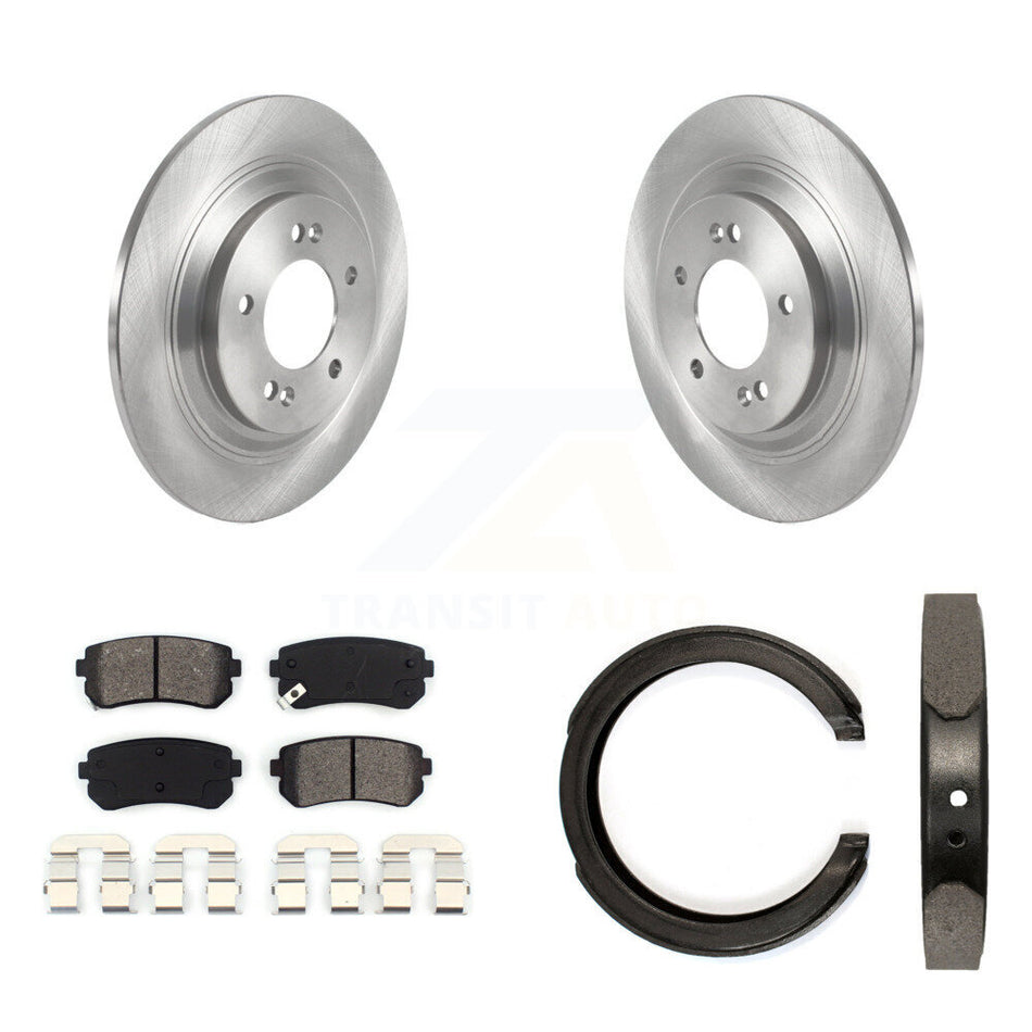 Rear Disc Rotors Semi-Metallic Pads Parking Shoes Kit For Kia Cadenza Limited/Technology K8S-104610
