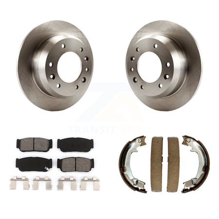 Rear Disc Rotors Semi-Metallic Pads & Parking Shoes Kit For Hyundai Entourage Kia Sedona K8S-104613