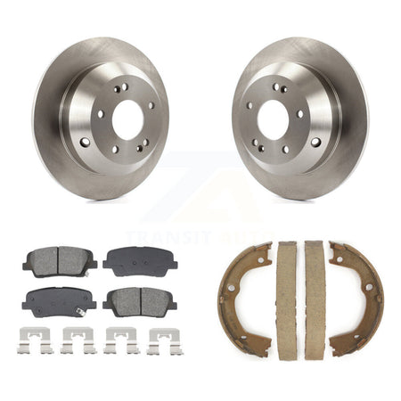 Rear Disc Rotors Semi-Metallic Pads & Parking Shoes Kit For Hyundai Santa Fe Kia Sorento K8S-104618