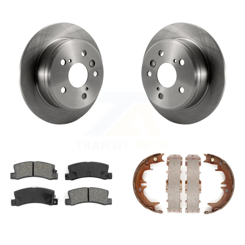Rear Disc Rotors Semi-Metallic Pads Parking Shoes Kit For Toyota Camry Solara Lexus ES300 K8S-104624