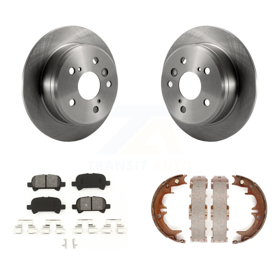 Rear Disc Rotors Semi-Metallic Pads And Parking Brake Shoes Kit For Toyota Camry Solara K8S-104629