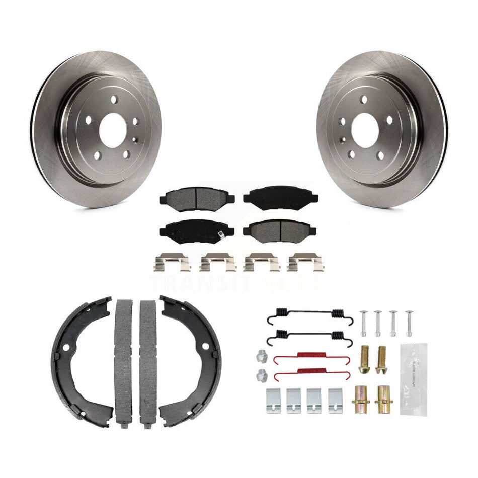 Rear Disc Rotors Semi-Metallic Pads Parking Shoes & Hardware Kit For Chevrolet Camaro CTS K8S-104642