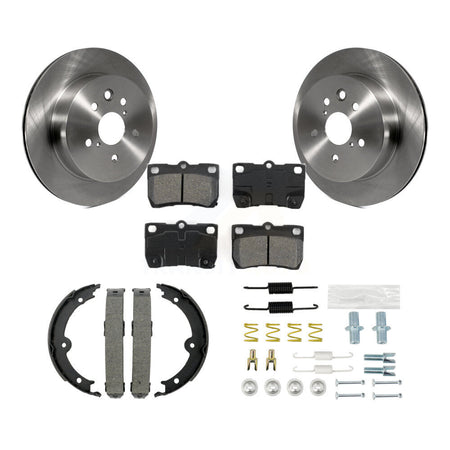 Rear Disc Rotors Semi-Metallic Pads Parking Shoes And Hardware Kit For Lexus IS250 IS350 K8S-104656