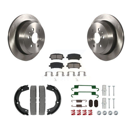 Rear Disc Rotors Semi-Metallic Pads Parking Shoes Hardware Kit For Chevrolet Colorado GMC K8S-104661