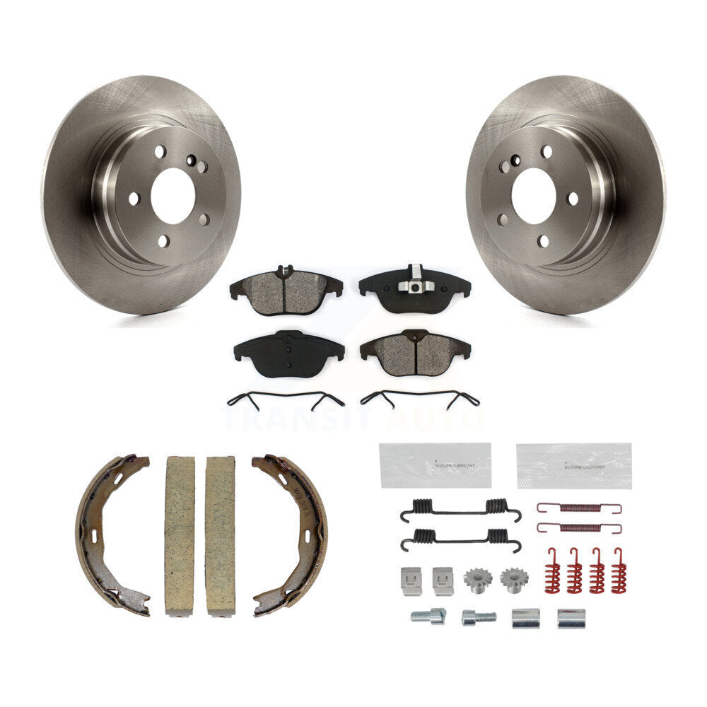 Rear Disc Rotors Semi-Metallic Pads Parking Shoes And Hardware Kit For Mercedes-Benz C300 K8S-104663