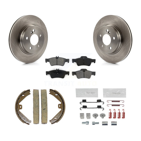 Rear Disc Rotors Semi-Metallic Pads Parking Shoes And Hardware Kit For Mercedes-Benz E550 K8S-104667