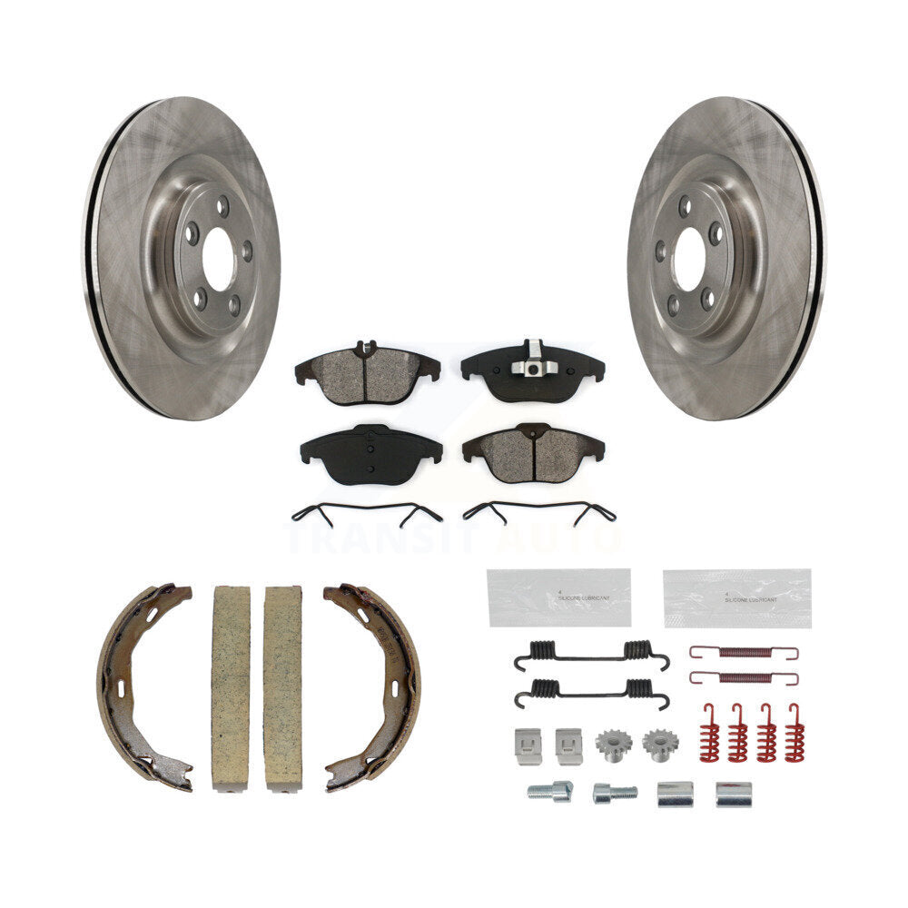 Rear Disc Rotors Semi-Metallic Pads Parking Shoes And Hardware Kit For Mercedes-Benz E400 K8S-104670