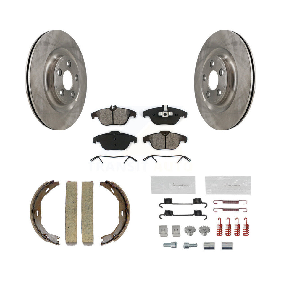 Rear Disc Rotors Semi-Metallic Pads Parking Shoes And Hardware Kit For Mercedes-Benz E400 K8S-104670