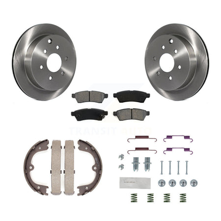 Rear Disc Rotors Semi-Metallic Pads Parking Shoes Hardware Kit For Nissan Frontier Xterra K8S-104711
