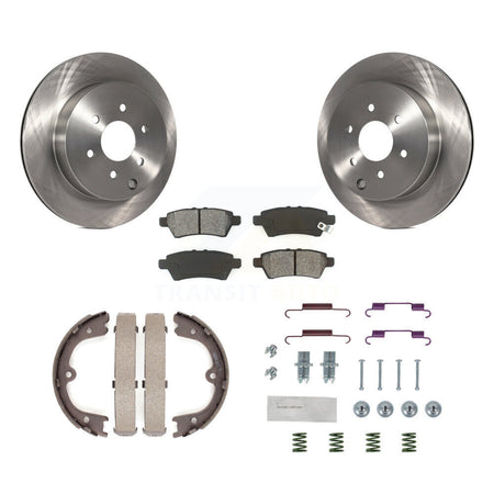 Rear Disc Rotors Semi-Metallic Pads Parking Shoes And Hardware Kit For Nissan Pathfinder K8S-104712