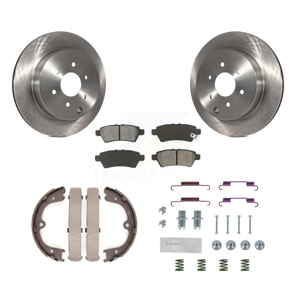 Rear Disc Rotors Semi-Metallic Pads Parking Shoes And Hardware Kit For Nissan Pathfinder K8S-104712