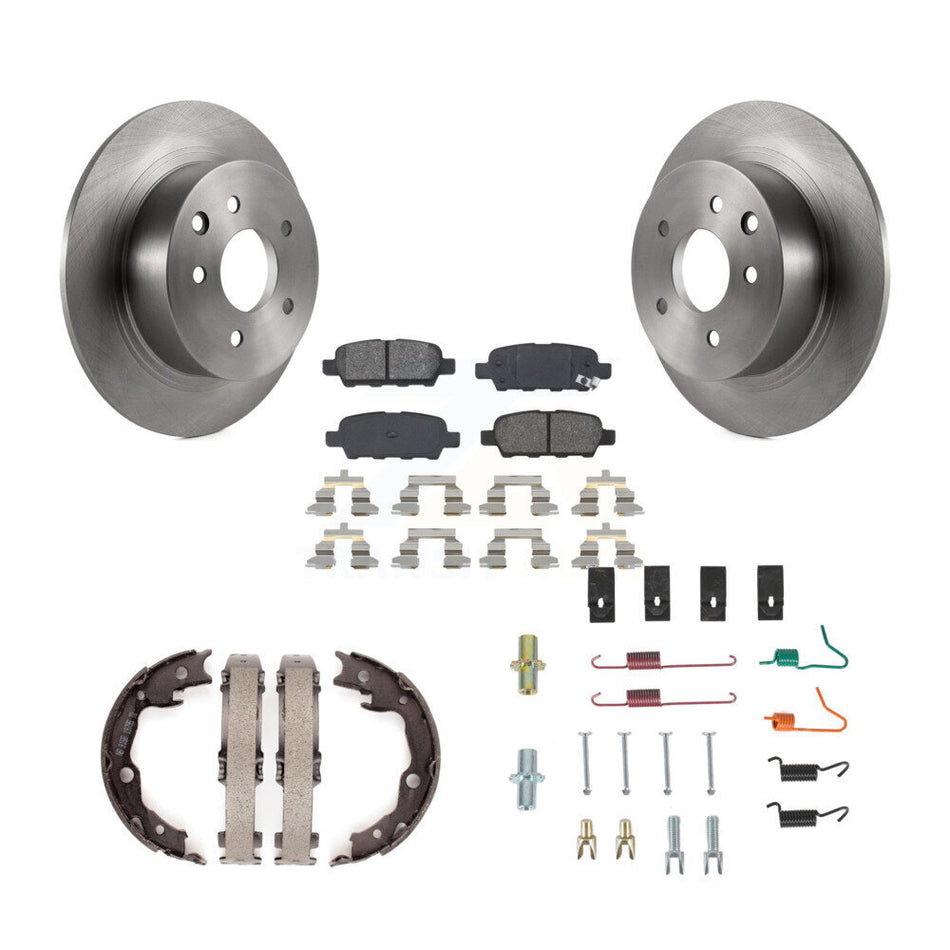 Rear Disc Rotors Semi-Metallic Pads Parking Shoes And Hardware Kit For Nissan Sentra Juke K8S-104718