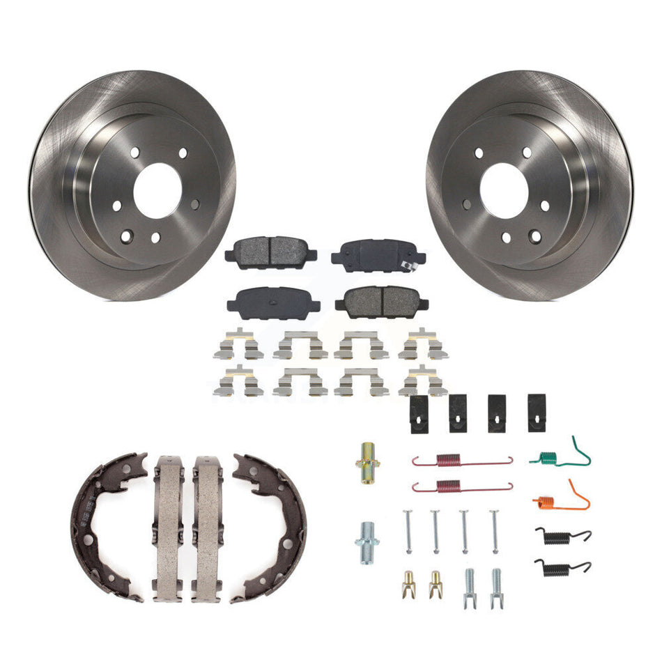 Rear Disc Rotors Semi-Metallic Pads Parking Shoes Hardware Kit For Nissan Rogue LEAF Juke K8S-104719