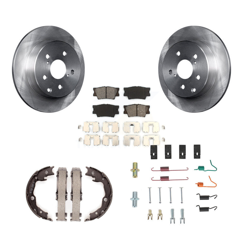 Rear Disc Rotors Semi-Metallic Pads Parking Shoes And Hardware Kit For Toyota RAV4 Lexus K8S-104720