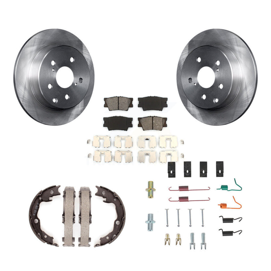 Rear Disc Rotors Semi-Metallic Pads Parking Shoes And Hardware Kit For Toyota RAV4 Lexus K8S-104720