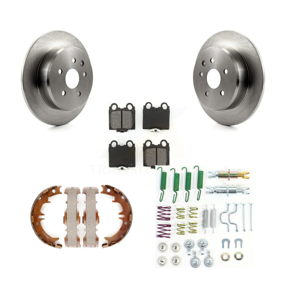 Rear Disc Rotors Semi-Metallic Pads Parking Shoes And Hardware Kit For Lexus SC430 IS300 K8S-104734