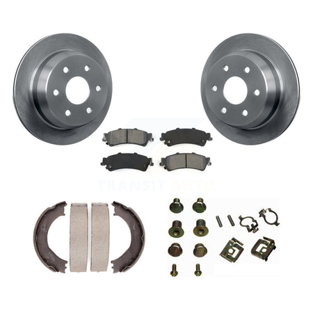Rear Disc Rotors Semi-Metallic Pads Parking Shoes & Hardware Kit For Chevrolet Silverado K8S-104773