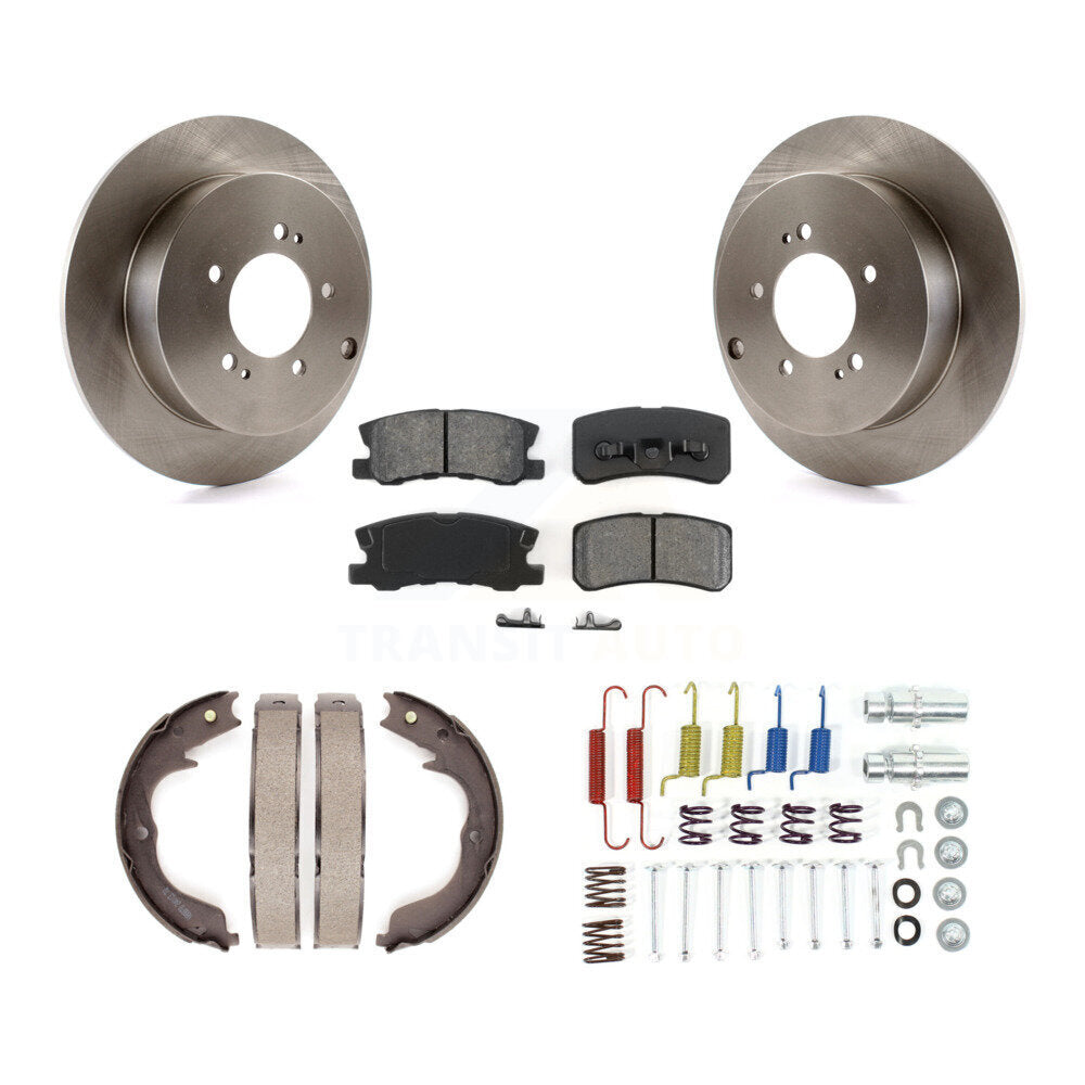 Rear Disc Rotors Semi-Metallic Pads Parking Shoes And Hardware Kit For Mitsubishi Lancer K8S-104824