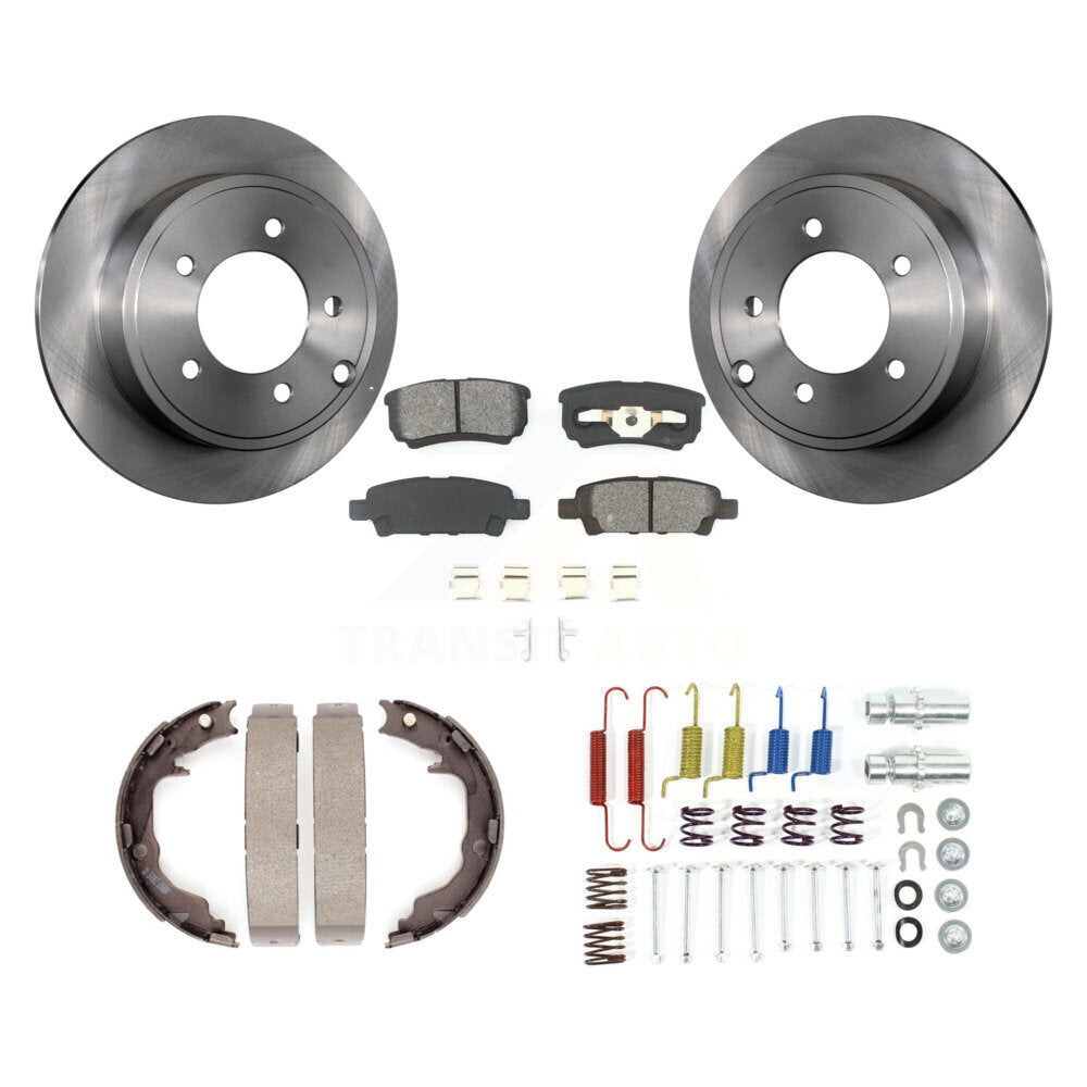 Rear Disc Rotors Semi-Metallic Pads Parking Shoes And Hardware Kit For Mitsubishi Lancer K8S-104825