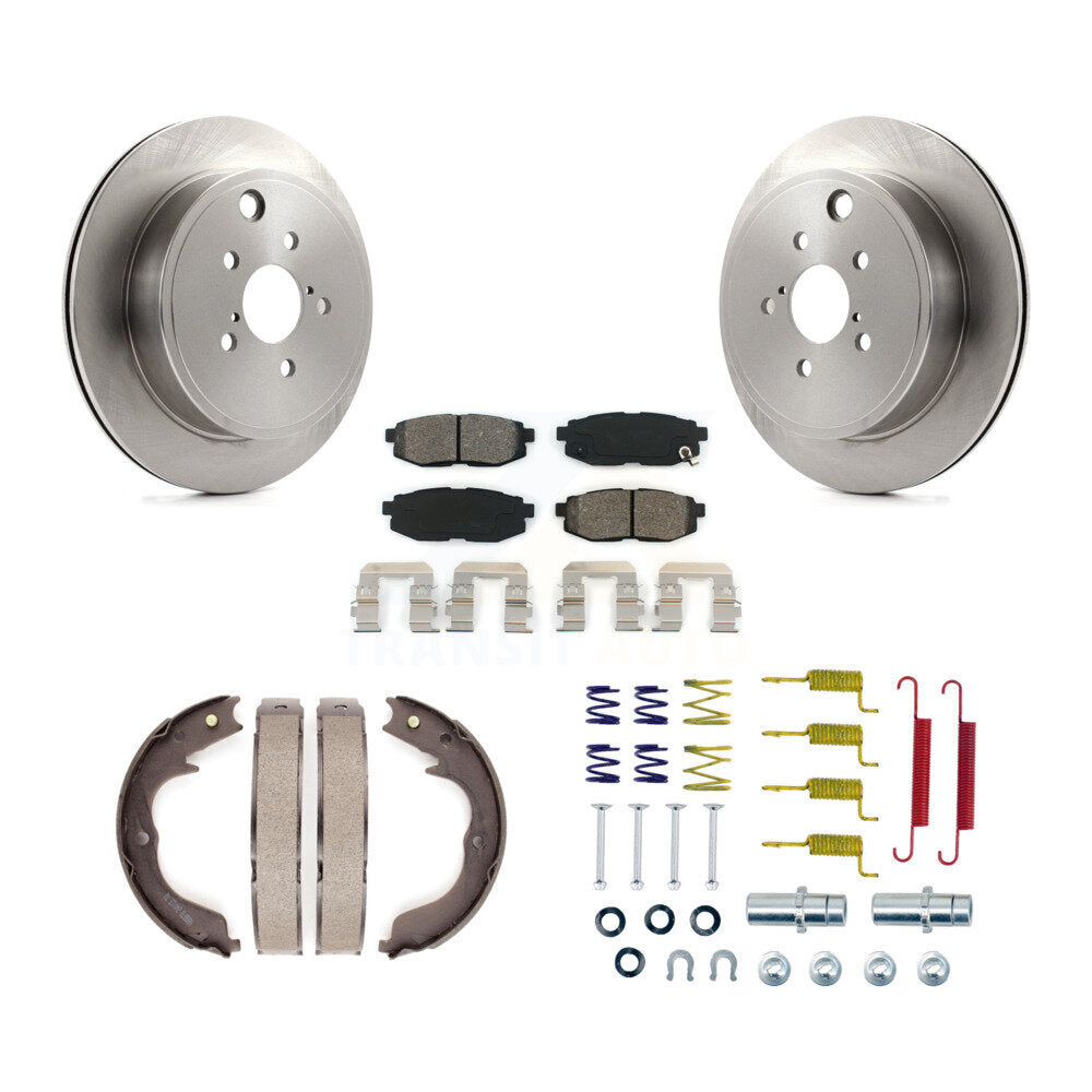 Rear Disc Rotors Semi-Metallic Pads Parking Shoes Hardware Kit For Subaru Outback Legacy K8S-104854