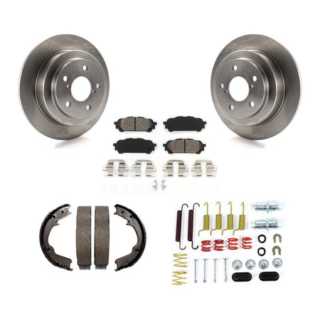 Rear Disc Rotors Semi-Metallic Pads Parking Shoes & Hardware Kit For Subaru Impreza Saab K8S-104858