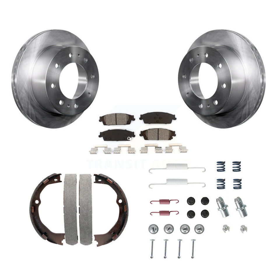Rear Disc Rotors Semi-Metallic Pads Parking Shoes And Hardware Kit For Chevrolet Suburban K8S-104875