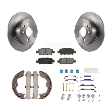 Rear Disc Rotors Semi-Metallic Pads Parking Brake Shoes & Hardware Kit For Nissan Altima K8S-104885