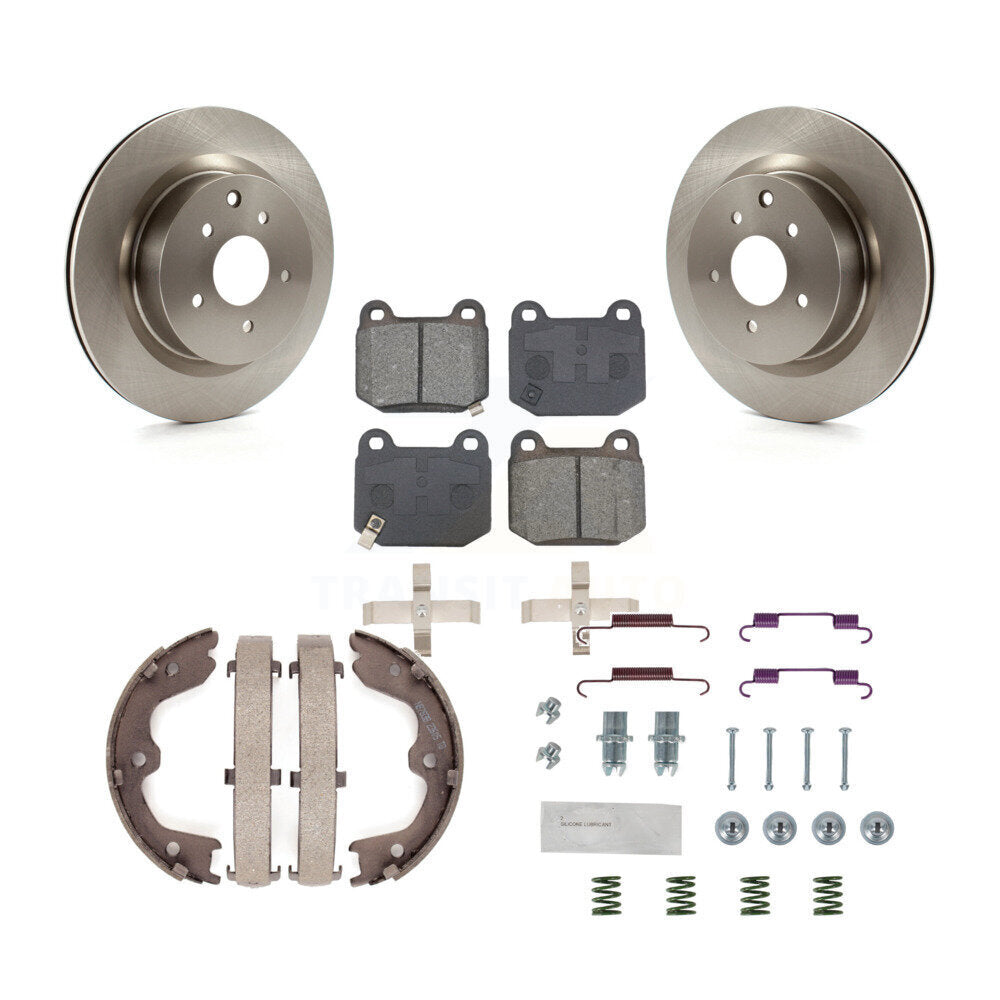 Rear Disc Rotors Semi-Metallic Pads Parking Shoes & Hardware Kit For Nissan 350Z INFINITI K8S-104892