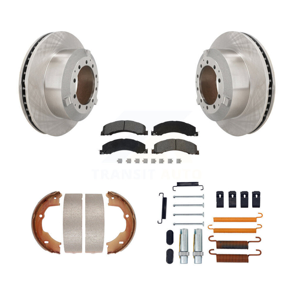 Rear Disc Rotors Semi-Metallic Pads Parking Shoes Hardware Kit For Ram Dodge Sterling 45 K8S-104915